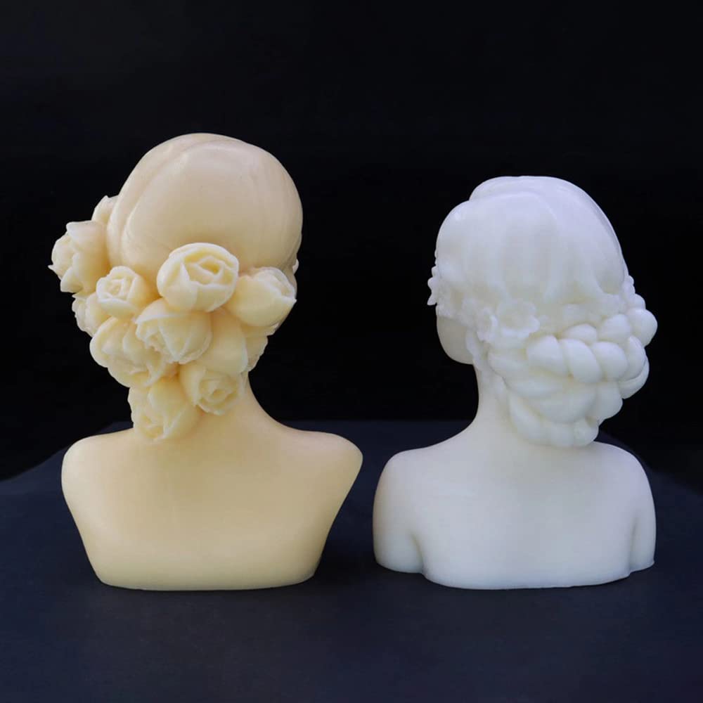 Moule Pour Bougie Kaxich Lot De 2 Moule Bougies Portrait Féminin, Moule à Bougie En Silicone 3D Bougie Bricolage Moule Pour Fabrication De Bougies, Savon, Résine, Cupcakes, Dessert, Décoration De La Maison