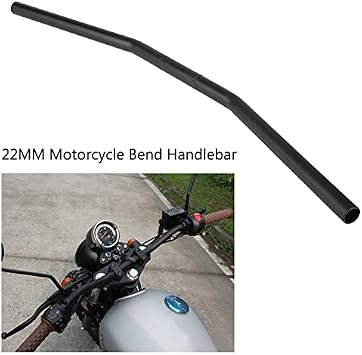 7/8 22MM Motorcycle Bend Handlebar, Universal Handle Bar Low Rise Handle for Motocross Dirt Pit Bike ATV (Black)