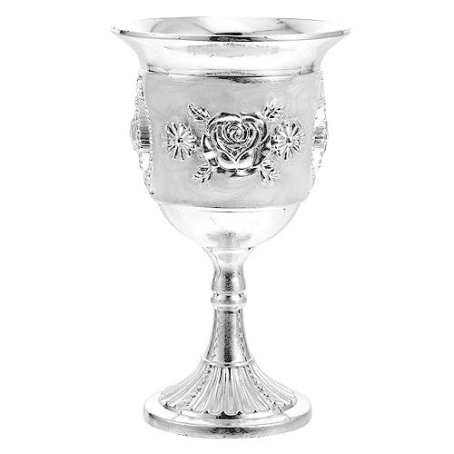 LABRIMP Copa De Vino Retro Decorativa Para Bar Casa Cáliz De Vintage Plata Para Bebidas Creativas