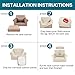 Turquoize 2 Piece Chair Covers for Living Room Armchair Couch Cover with Individual Cushion Covers Furniture Cover for Chairs (Chair,BiscottiBeige)