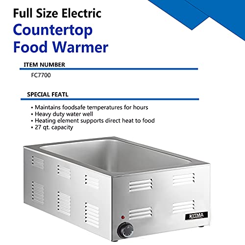 KITMA Buffet Food Warmer, Full-Size Countertop Steam Table, Stainless Steel, 120V, 1200W