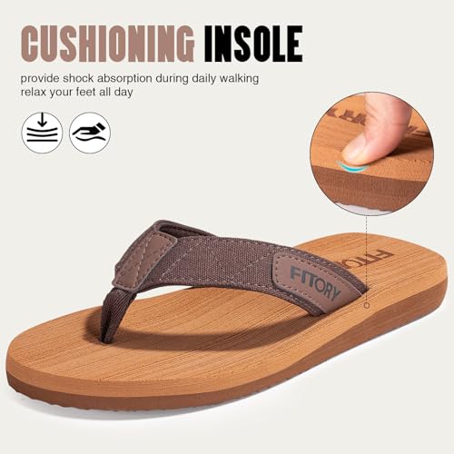 Image of FITORY Men's Flip-Flops, Thongs Sandals Comfort Slippers for Beach