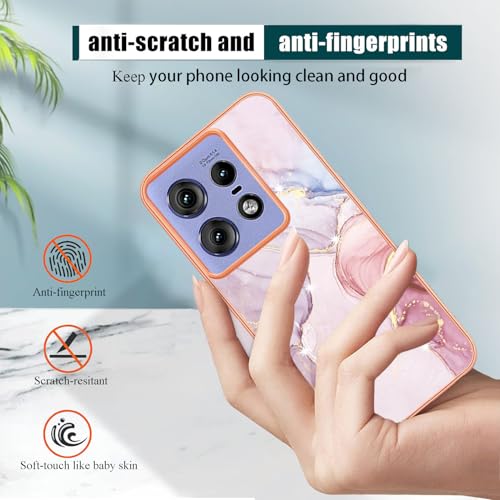 Coque Motorola Edge 50 Pro en silicone TPU souple marbre floral