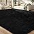 Soft Modern Shaggy Fur Area Rug for Bedroom Livingroom Decorative Floor Carpet, Non-slip Large Plush Fluffy Comfy Warm Furry Fur Rugs for Boys Girls Nursery Accent Rugs 5x8 Feet? Black