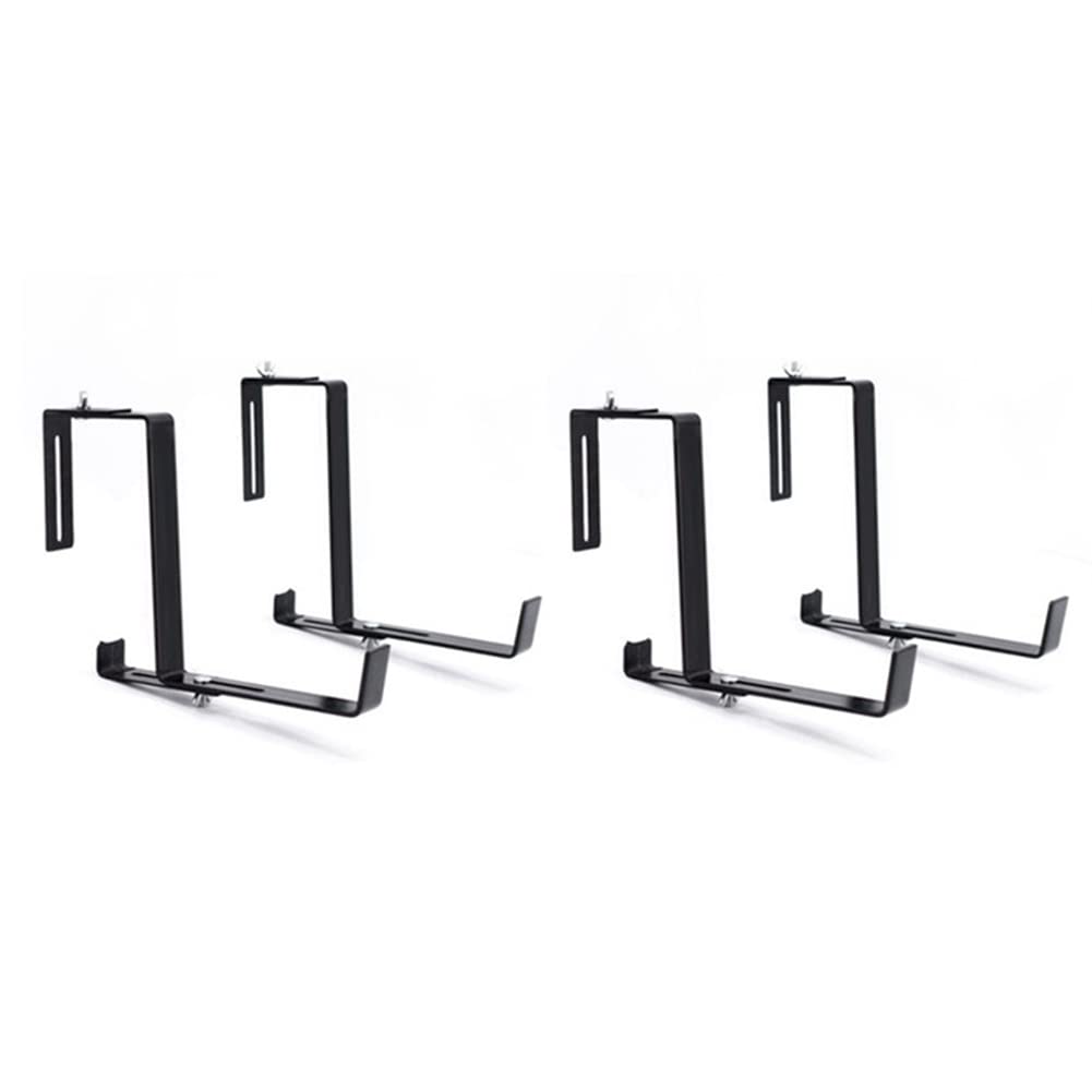 Hndhbfgrt 2 Pair Hook Trough Plant Pot Hanging Hooks Rail Balcony Planter Holder Brackets Iron Hooks Height Adjustable Hook -S