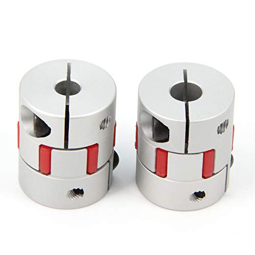 Zeberoxyz 2Pcs 6.35Mm To 8Mm Aluminium Plum Flexible Shaft Coupling Diameter25Mm Length30Mm 6.35X8Mm Motor Connector Flexible Coupler For 3D Printer Cnc Machine And Servo Stepped Motor（6.35X8Mm） #TOP4