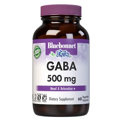 BlueBonnet Nutrition GABA 500 mg, 60 Vegetable Capsules