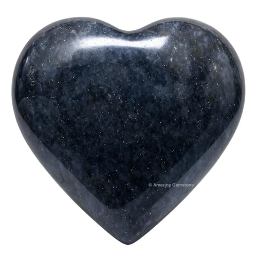 Amazing Gemstone Blue Aventurine Crystal Heart Palm Stone - Pocket Massage Worry Stone for Natural Body Chakra Balancing, Reiki Healing and Crystal Grid