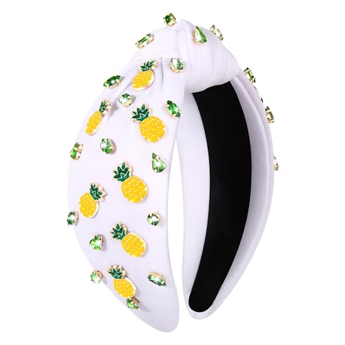 CEALXHENY Knot Headband for Women - Fruit Headband with Strawberries & Watermelon - Summer Hair Accessories & Gifts for Women (Fruit E-White)