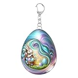 Generisch Llavero de huevo de Pascua, bonito diseño de llavero, 2D acrílico para mochila, llavero, para fiesta de Pascua, cartera, bolso de mano, mochila, decoración, Scy503-3 (4,6 * 6), Siehe