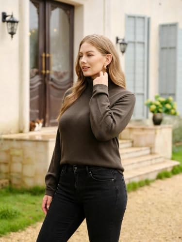 Image of TIYOMI Plus Size Sweater Tops for Women Turtleneck Warm Pullover XL-5XL