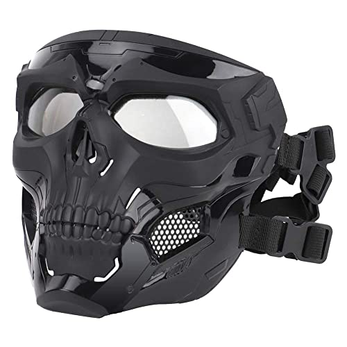 ATAIRSOFT Schädel Airsoft Integralhelm Maske Horror CS Halloween Schutz Maskerade Party Cosplay Outdoor Taktische Maske (Schwarz)