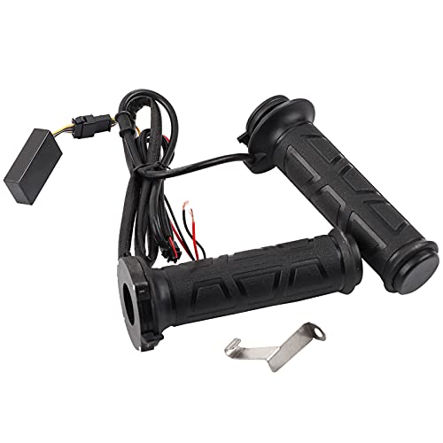 Duokon Poignée chauffante 22mm pour moto 1 paire 12W-24W 12V 22mm (7/8') Poignée de moto Glissement à la main (noir)