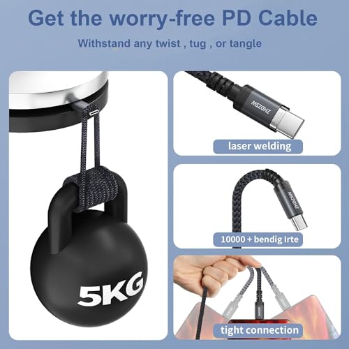 Extra Langes 5M USB C Ladekabel, 3.1A Schnellladekabel, USB anf Typ C Kabel geflochten für PS5 Controller, Samsung Galaxy S10/S9/S8 Plus… – Ansicht 4