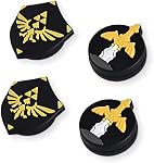 DLseego Skyward Sword Thumb Grips Caps for Switch & Switch Lite & Switch OLED Joy-Handle Joystick Protive Button Caps Soft Silicone Cool Analog Controller Joystick Cover 4PCS - Black