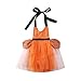 Infant - Vestito da bambina, senza maniche, con paillettes, da principessa, in tulle, tutù, gonna Colore: arancione. 0-6 Mesi