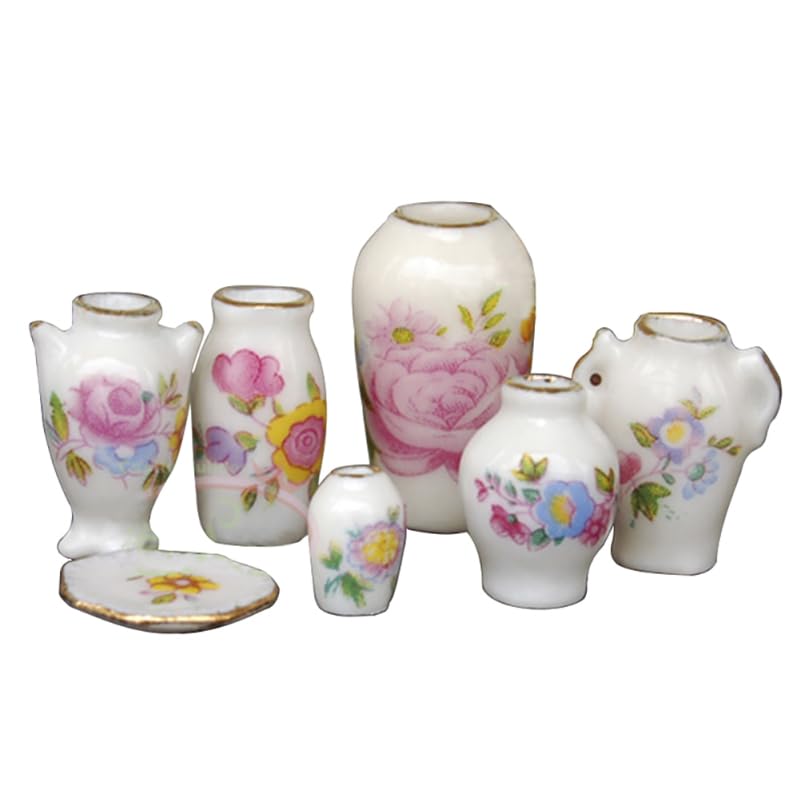 BESPORTBLE 7Pcs Miniature Vase Mini Ceramic Vase for Dollhouse Accessories and Micro Landscape Miniature Garden Display