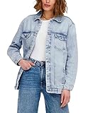 ONLY Chaqueta vaquera de gran tamaño para mujer., Medio De Mezclilla Azul, M