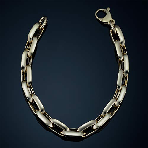 Kooljewelry 14K Yellow Gold Oval Rolo Link Bracelet (10 Mm, 8.5 Inch) #TOP1