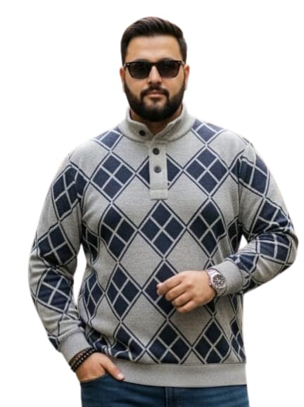Men Checks Winter Sweater