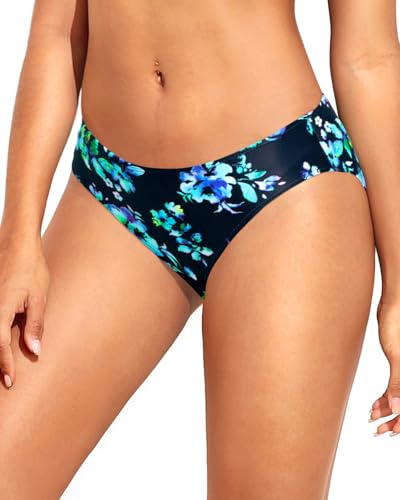 Image of Women Bikini Bottom Full Coverage Bathing Suit Bottoms Swimsuit Bottom | Low Waist Design, Side Strap Cutout, Full Rear Coverage, Secure Fit, Soft Breathable Fabric