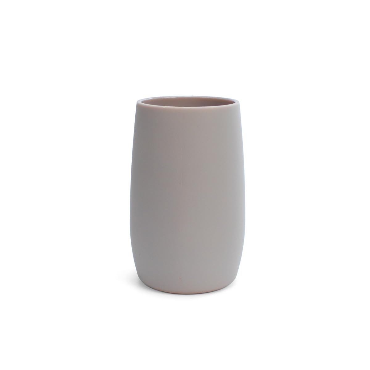 Vaso baño para Cepillo Dientes | Serie Glaciar | ABS | Blanco, Gris y Beige Mate | para baño o Cocina | 7.5 cm ∅ x 11.5 cm Alto (Beige)