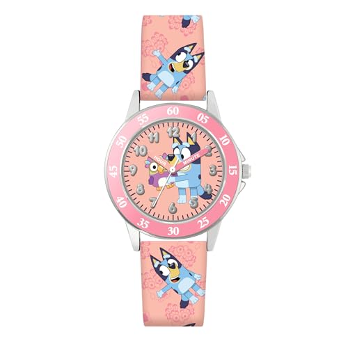 Montre Bluey pour fille le cadeau idéal d'apprentissage avec bracelet rose