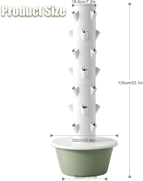 WPJBDS Hydroponic Tower Garden Kit,5/7/9 Layers Indoor Vertical Growing System With Self-Watering Tank, Space-Saving Aeroponic Planter For Vegetables Herbs & Strawberries(Size:9 Layers)