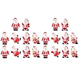 LOGOFUN 20PCS Mini Santa Claus Figurines Miniature Christmas Figurines Mini Resin Santa Claus Decorations for Xmas Party Supplies - Ramdon Style