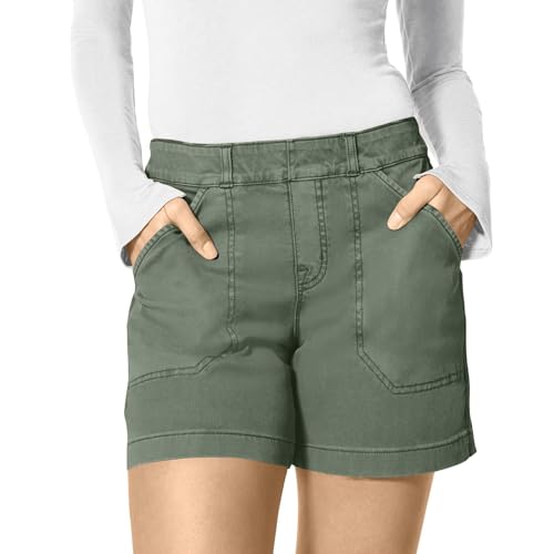 Generic Women Stretch Twill Shorts Summer Casual Bermuda Shorts Pull On Chino Shorts Elastic Waist Stretchy Denim Shorts - Image 3