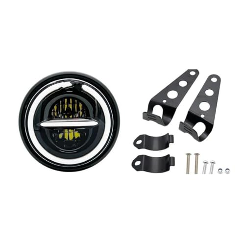 Phare moto projecteur 7,5 pouces à faisceau large avec support de fixation noir