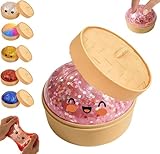Dumpling Squishies,Giant Glitter Dumpling Box,Colorful Sensory Toys Stress Relief Ball,Soft Squeeze Decompression Dough Gift for Adults,Easter Basket Stuffers (B-Pink, 1PCS)