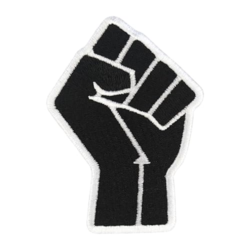 Urbanski Patch Pugno alzato simbolo toppa ricamata termoadesiva 8 x 5,7 cm | Applicazione da stirare o cucire