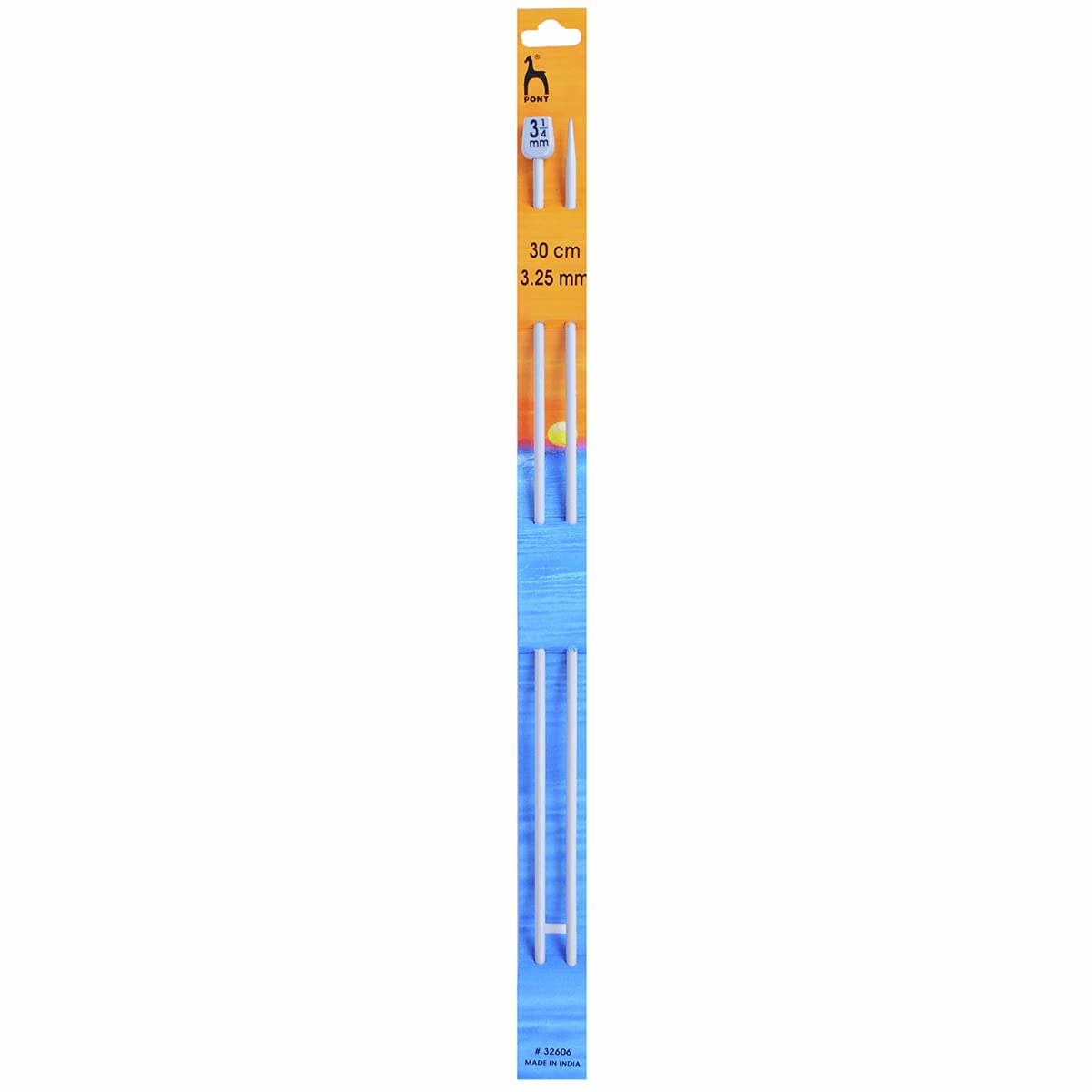 Crafty Capers White Pony Metal Knitting Pins/ Knitting Needles 30Cm Long - 3.25Mm