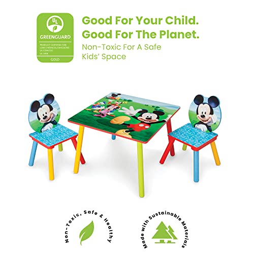 Delta Children - Disney Mickey Mouse Kids Table and Chair Set 3- Piece Set (2 Chairs Included) - Ideal for Arts & Crafts, Snack Time, Homework & More, Pink