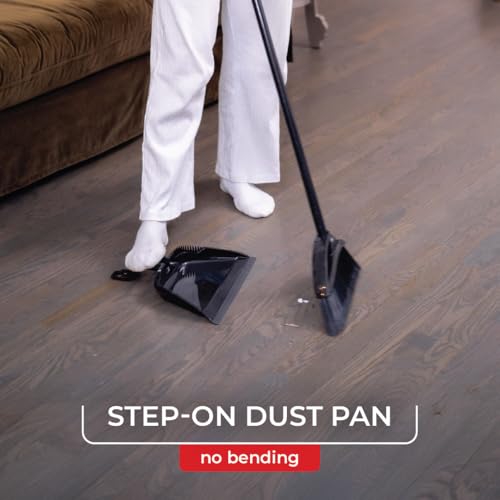 O-Cedar Strong Sweep Broom and Dustpan Set with Detail Brush | Indoor Outdoor Heavy Duty Stiff Bristle Broom | Step-On Dust Pan by O-Cedar - Used condition - Image 8