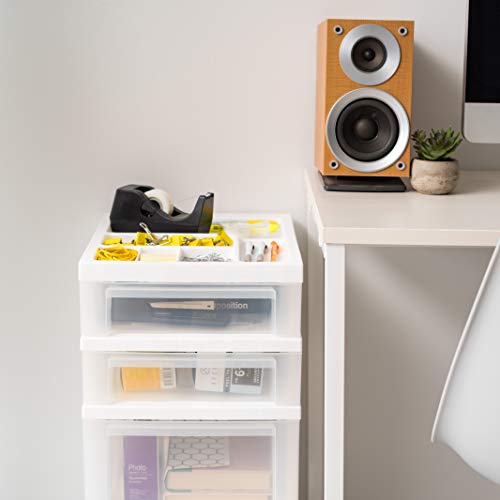 Iris Usa Craft Plastic Organizers And Storage, Rolling Storage Cart For Classroom Supplies, Storage Organizer For Art Supplies, Drawer Top Organizer For Small Parts, 4 Drawers, White #TOP4