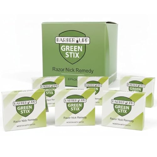 Styptic Sticks for Razor Nicks - 6 Pack (120 Green Stix) Stops Bleeding Shaving Accessories for Men & Women | Disposable, Sanitary, & Fragrance-Free | Ideal for Barbers, Salons, Travel or Personal