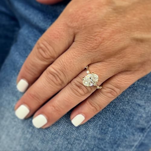 Pompeii Certified 2 3/4Ct TW Oval Diamond Engagement Ring Lab Grown 14k Gold (G/H,VS2-SI1)4