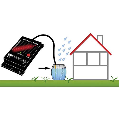 Kemo Indicateur de niveau M167N pour réservoirs d'eau fonctionnant sur batterie. Mesure à distance jusqu'à 100 mètres. Pour eau de pluie, chambres d'égout, réservoirs à lisier. Avec voyants LED – vue 4