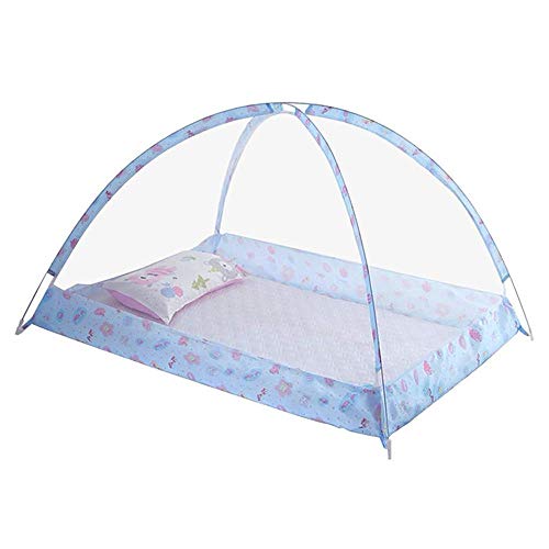 Tenda Zanzariera per Neonati, Culla per Lettino Protezione A 360 ° A Copertura Totale Anti-Zanzare Antipolvere Portatile Facile da Installare, Adatto per Viaggi in Campeggio,Blu