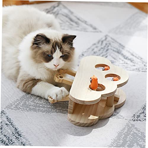 Juguete Whack-Mole para Gatos Toyvian de Madera Interactivo con Patrón Cloud Beat 7
