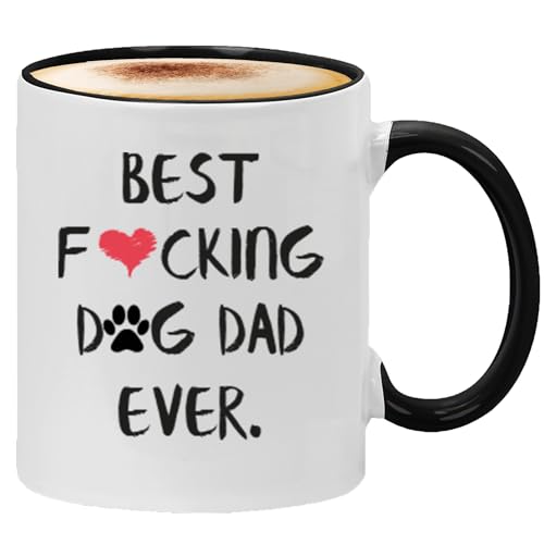 Kropsis Funny Dog Dad Mug - Ceramic Coffee Cup for Men