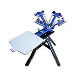 TIANIUSEEN 4 Color 1 Station Screen Printer Simple Silk Screen Printing Machine Screen Printing Printer with Stand...
