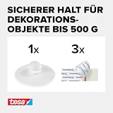 tesa Deckenhaken Tapeten und Putz - Selbstklebender Haken - Ideal Zur Befestigung Von Deko-Objekten - Spurlos...