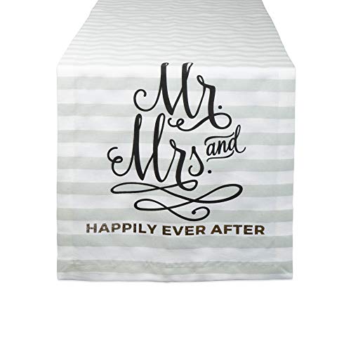 DII Wedding Collection Perfect for Gifts, Housewarming or Showers, Table Runner, 14x72, Mr. & Mrs.