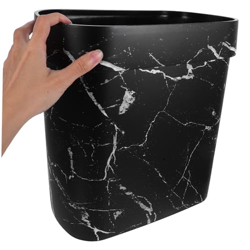 Caneca de basura rectangular negra de plástico sin tapa miniatura 4