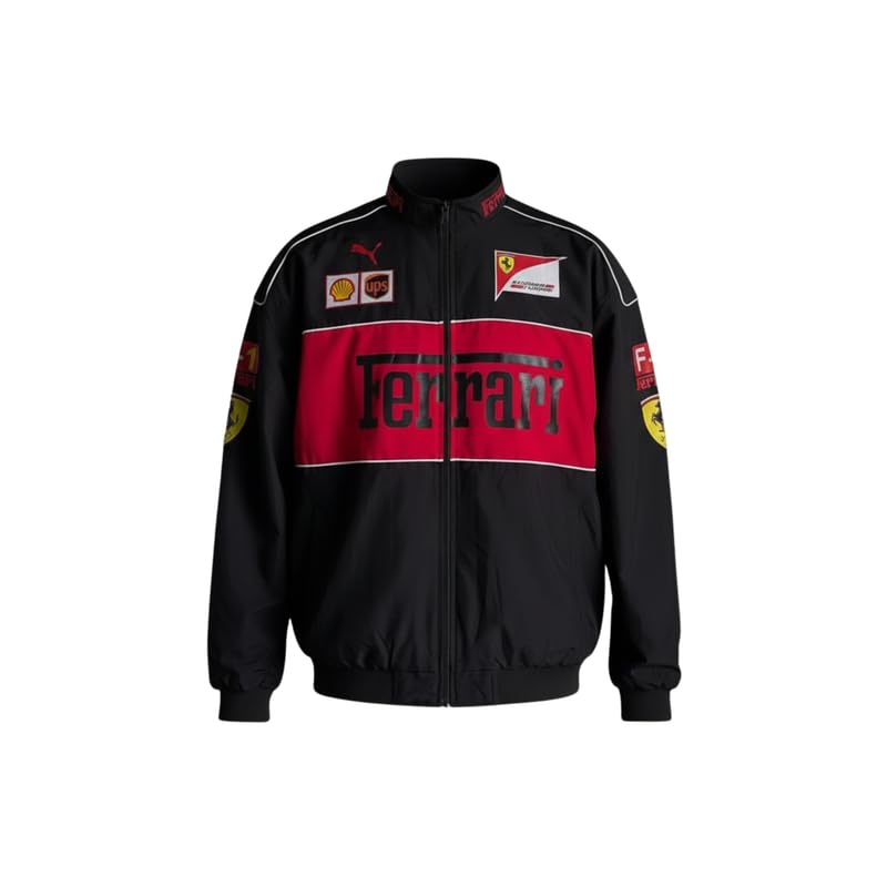 DROBE F1 Jacket/Black & Red Racing Jacket Motorsport Streetwear Zipper Jacket For Unisex