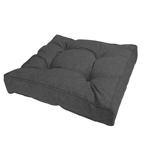 POKAR Loungekissen Sitzkissen Sitzauflagen Stuhl Stuhlkissen für Stuhl Rattanmöbel Gartenmöbel Kissen Outdoor Sitzpolster Lounge Polster 40x40x10 cm, Anthrazit