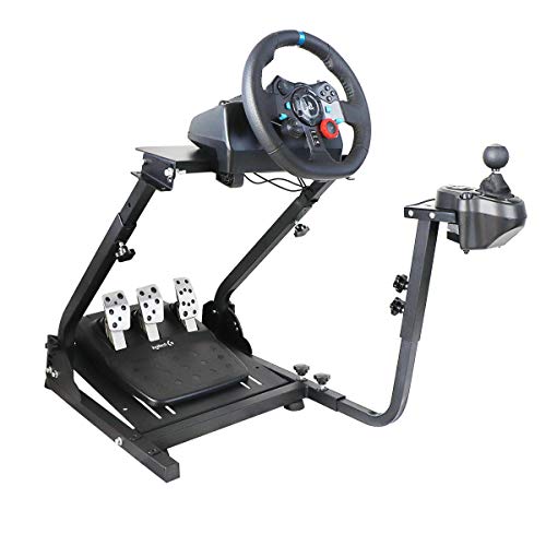 🔥 Hot Deals Racing Steering Wheel Stand, Height Adjustable Pro Driving Simulator Cockpit Compatible with Logitech G25，G27,G29,G920